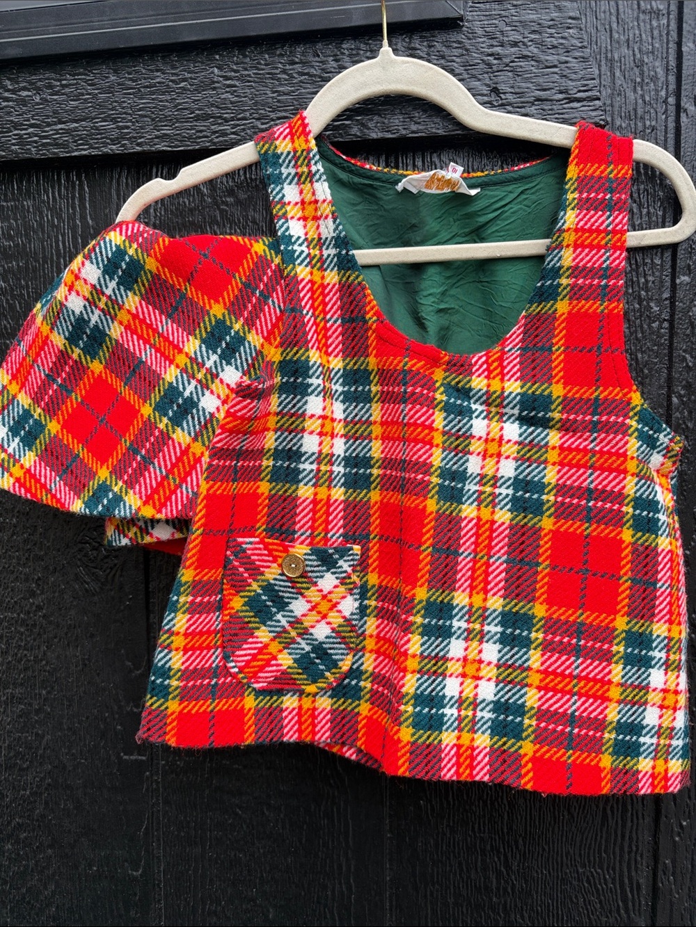 Vintage Plaid Wool Skirt and Vest SUPER COOL!